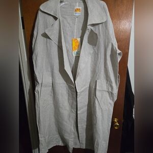 C&C California Lightweight Natural Linen Look Duster Coat